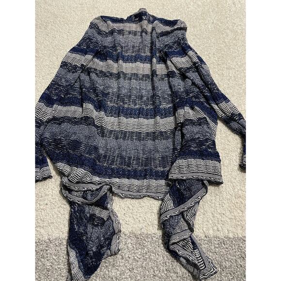 INC International Concepts Womens Small Knitted Flowy Shimmer Long Cardigan Blue - Picture 7 of 9